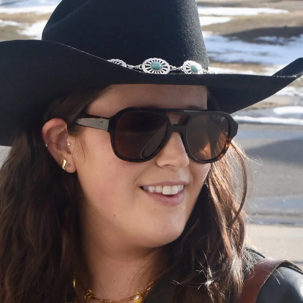 GIGI PIP Tortoiseshell Square Sunglasses with Dark Lenses - Picture 2 of 3